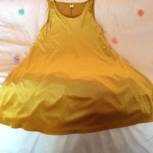 Gold velvet swing dress